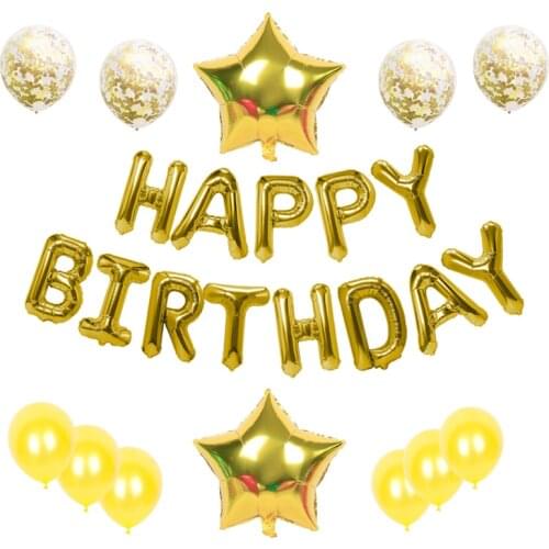 1set Happy Birthday Letter Foil Balloon Birthday Party Kids Adult Birthday Balloons Baby Shower Anniversary Event Decor Supplies