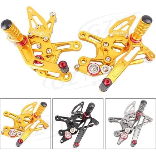 ZX-10R Motorcycle Adjustable Rear Set Footrests Foot Pegs Assembly For Kawasaki Ninja ZX10R 2016 Pair Spare Parts
