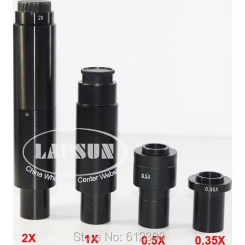 1pcs 2X Power Auxiliary Eyepiece Lens Adapter for C-mount Camera relay Microscope Eyetube 30mm 30.5mm