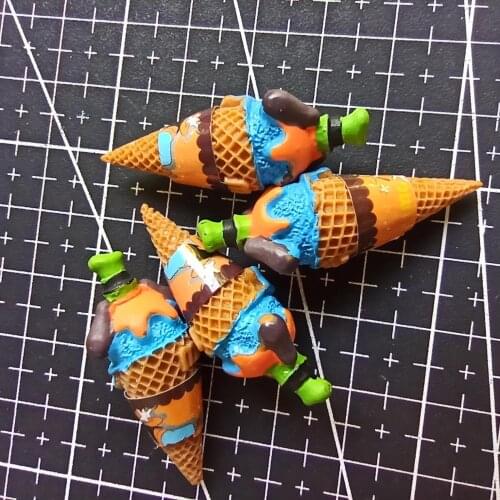 1pcs/lot resin orange cartoon ice cream cone 35mm Cabochons Hair Bow Center Card Frame Making Craft DIY