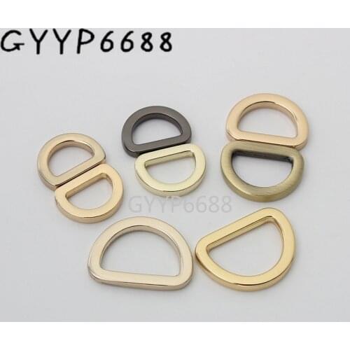 10-30pcs 6 colors 12 13 16 19mm inner metal die casting d ring for woman chain bag square edge connector D buckle bag hardware