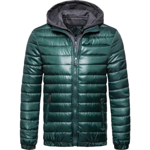 2018 Fashion hot new cotton mens solid color hooded mens jacket cotton clothes winter jacket men winter coat men