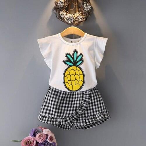 2020 Brand Summer Girls Clothing Sets Fashion Cotton Print Short Sleeve T-shirt + Pants Girls Clothes Sport Suits Crianca Roupas