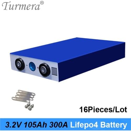 105Ah 3.2V Lifepo4 Battery 300A Current for Electric Bike Battery 36V 48V 12V Solar Panel Use Size 130*36*200mm 16Piece 2020 NEW