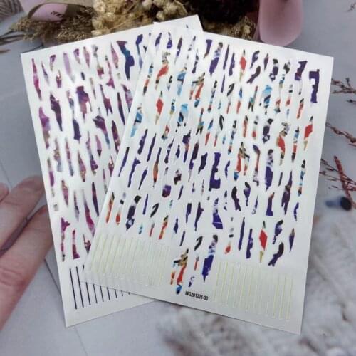 3D Nail Sticker Irregular Color Bar Design DIY Skills Nail Art Decoration Packaging Self-adhesive Transfer Decal Slider