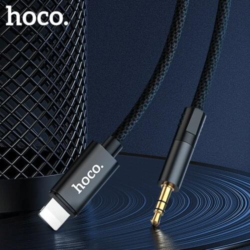 HOCO Audio AUX Cable for Lightning Male to 3.5mm Male 1m HIFI Output Jack Cable Adapter for Car Speaker iPhone X Xs Max XR 6 7 8