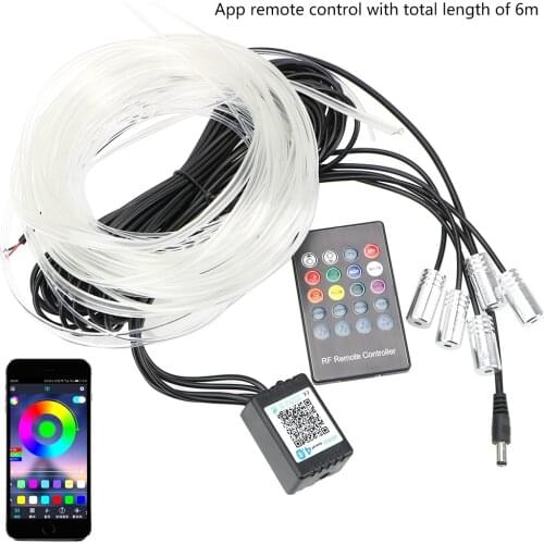 Car Atmosphere Lamp RGB Car Interior Light Flexible EL Wire Ambient Lamp LED Strip Light Remote Control