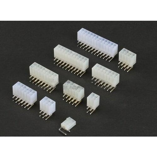 Free ship 20Pcs 5557 Curved pins 4.2mm double row Female socket plug 1P 2P 3P 4P 5P 6P 7P 8P 10P 12P Connector