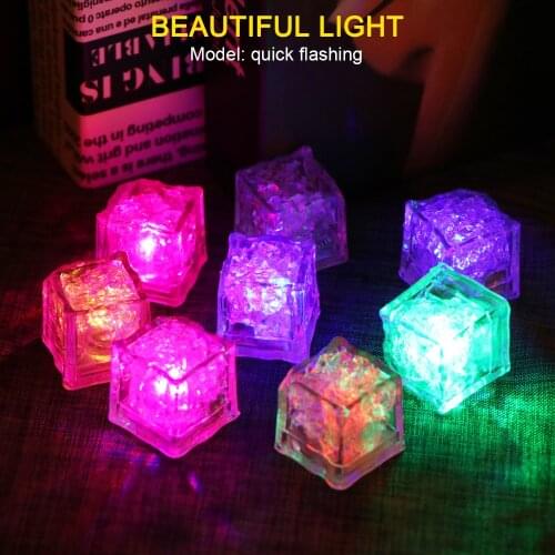 DIY Colorful Flash LED Ice Cubes Festival Wedding Party Xmas Decor LED Night Glowing Light Drinking Ice Cubes 1PC
