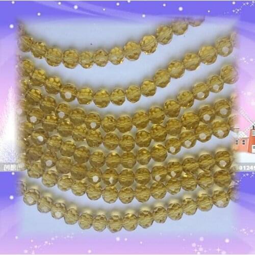 DIY Home Pendant Curtain Beads 6mm Light topaz 32 Faceted Ball Bead Shining Jewelry Making Accessary