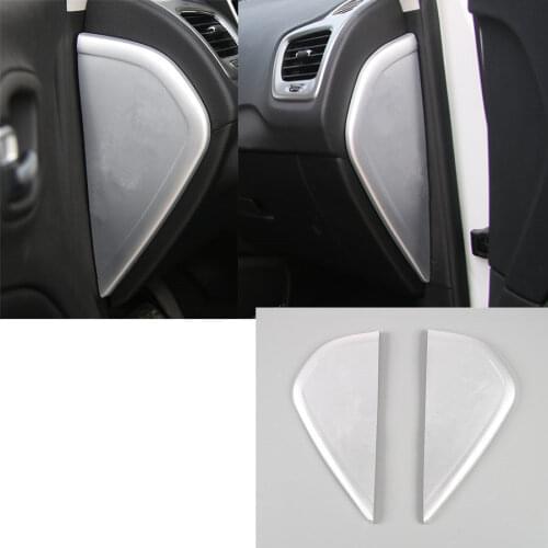 For Jeep Compass 17+ Interior Car Front Dashboard Edge Corner Decorative Trim Sequins Cover Stickers 2PC Aluminum Alloy