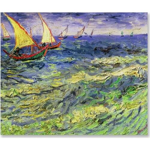 Canvas Paintings Seascape At Saintes-Maries Wall Art Posters and Prints Art Pictures for Living Room Wall Decor Wall Decoration