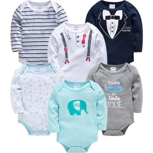 Kavkas 3 6 pcs Baby Clothes Set Long Sleeve Autumn Summer Unisex Bodysuit Newborn Body ropa bebe Clothing barboteuse Overalls
