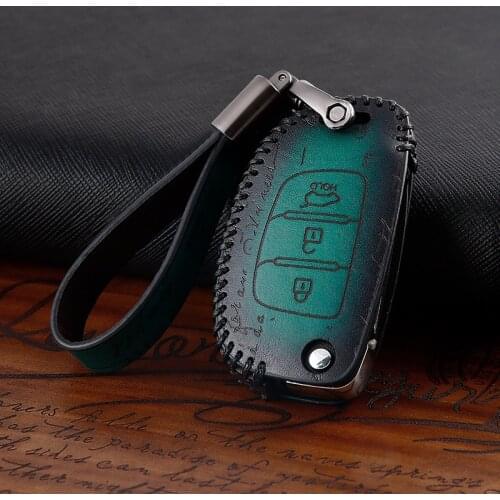 Retro style leather Car Key Case Cover For Hyundai Tucson Creta ix25 i20 i30 HB20 Elantra Verna Sonata Mistra accessories