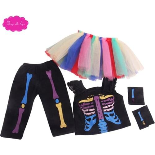 18 inch Girls doll dress baby girl Halloween costumes + colorful dresses American newborn accessories fit 43 cm baby dolls c8028