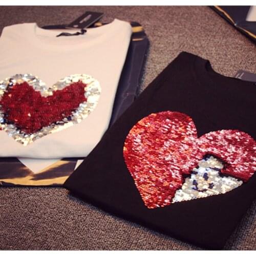 Женские футболки с пайетками LanLoJer China At AliExpress