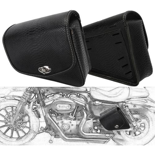 Motorcycle Leather Luggage Side Saddle Bag Right left PU Storage bag For Sportster XL883 1200