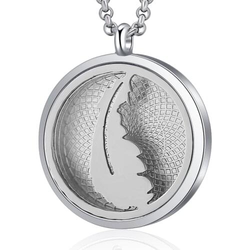 Fashio Aroma Feather Magnetic Necklace Perfume Essential Oils Diffuser Locket Pendant Metal Stainless Steel Aromatherapy Jewelry