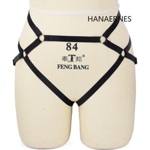 Women New Goth Black Body Harness Short Panties Bondage Lingerie Pole Dance Party Punk Gothic Sexy Caged Elastic Adjust