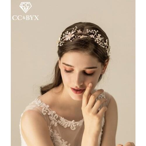 CC Hairband Headband Crowns Tiaras Wedding Hair Acessories For Bridal Hairwear Crystal Flower Shape Hairband Party Gift O578