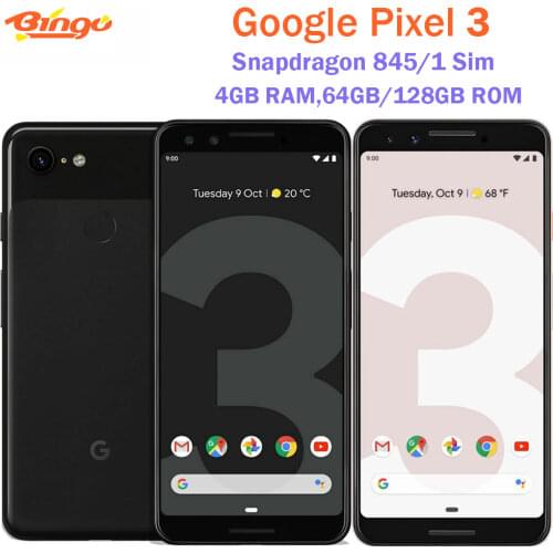 Google Pixel 3 Original Mobile phone 4G LTE Android Octa core 5.5'' 12.2MP&Dual 8MP Fingerprint NFC
