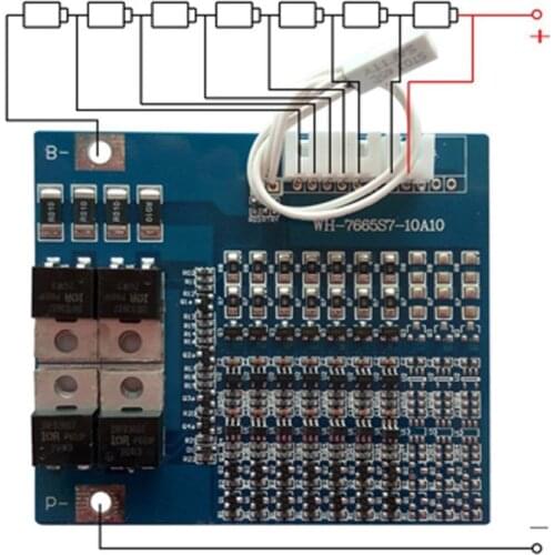 29.4V 7S lithium battery power battery protection board 10A large current with balanced temperature switch protection board