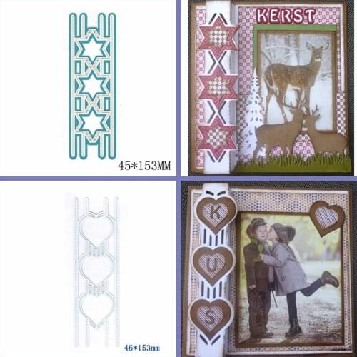 Stars and Heart-shaped Strips Metal Cutting Dies Stencils For DIY Scrapbooking DIY Paper Cards Craft Making Fun Decoration New