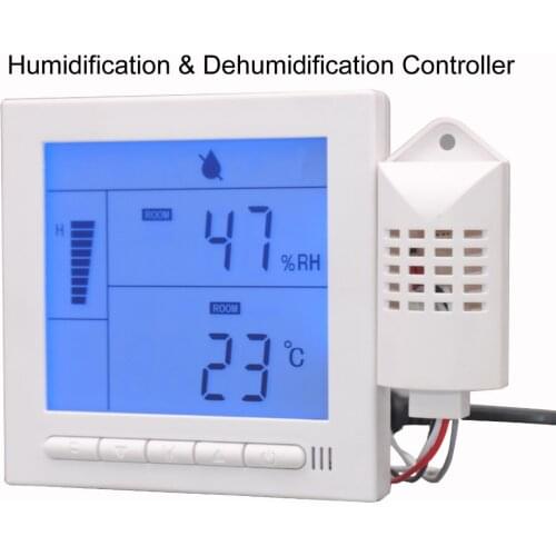 220V5A Programmable Humidification and dehumidification controller speed fan Output with Indoor temperature display