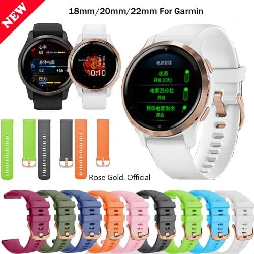 Garmin Vivoactive 3 4 4S Strap Silicone Sport Watch Band For Garmin Accessoires Forerunner 245/645 Vivomove Venu 2 2S Bracelet