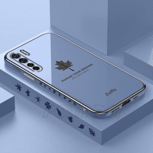 Luxury Maple Square Phone Case For Oppo A12 A5S AX7 A15 A52 A91 A5 A9 A53 A53S A31 2020 Realme 7 GT Neo Silicone Soft Back Cover