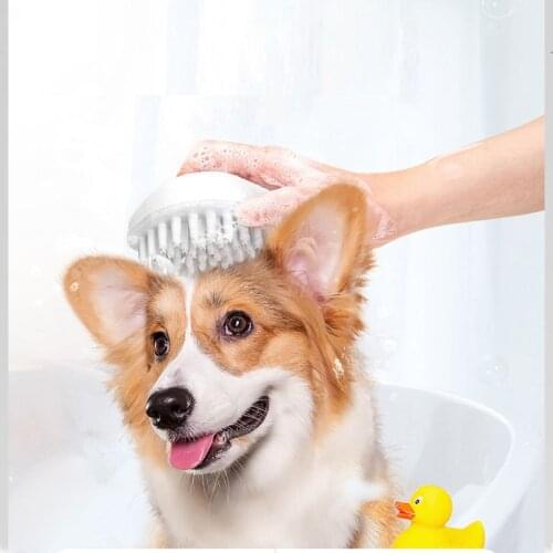 Jopet Pet Baby White Massager Bath Brush Puppy Big Dog Cat Soft Safety Silicone Brushes Combs Grooming Scrubber Shower Brushes