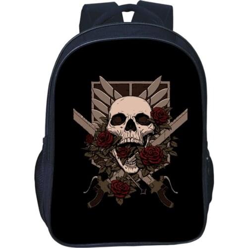 Anime Attack On Titan School Bag Boys Girls Daily Backpack Fashion Double-layer Bookbag Teens Travel Rucksack Casual Knapsack