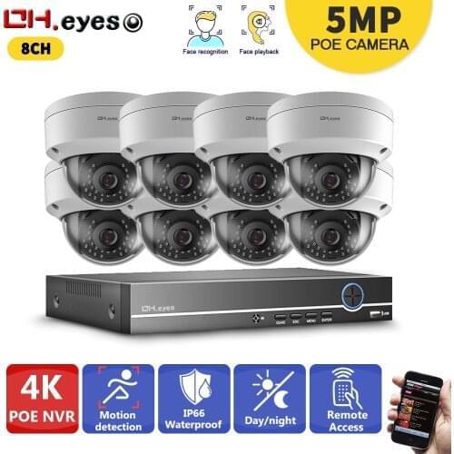 OH.Eyes Face detection Security System 8CH NVR Kit POE IP Camera IR Outdoor IP66 Motion Detection CCTV Video Surveillance Kits