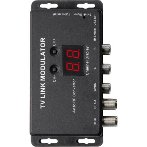 TM70 UHF TV LINK Modulator AV to RF Converter IR Extender with 21 Channel Display PAL/NTSC optional High Quality Plastic