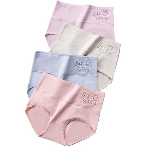 ZJX 4Pcs/lot Women Panties High Waist Cotton Slimming Ladies Underwear Seamless Briefs Sexy Breathable For Girls Underpants