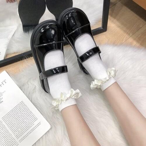 Spring Autumn Lolita Shoes Women Flats Mary Janes Patent Leather Oxford Shoes Black Girls Retro Casual Shoes zapatos muje 8139G