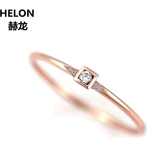 Solid 14k Rose Gold Natural Diamonds Engagement Ring for Women Anniversary Wedding Band Fine Jewelry