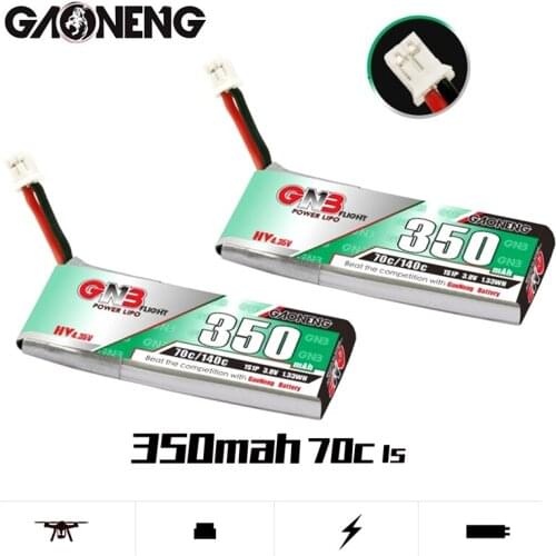 1-10Pcs GAONENG 1S 350mAh HV Lipo Battery 3.8V 70C/140C for BetaFPV 65S UK65 Blade Inductrix UR65 Tiny Whoop Drone PH2.0 Plug