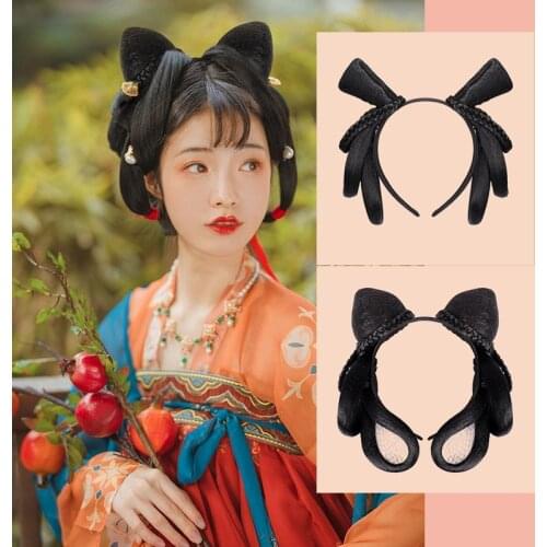 11style Girls Plait Wigs Chinese Traditional Hanfu Hair Women Elegant Retro Headwear Ancient Palace Fairy Fashion Oriental Braid
