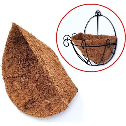 2Pcs Eco-friendly Half Round Coconut Fiber Flower Pot Planter Hanging Coconut Vegetable Flower Pot Basket Liner Garden Decor