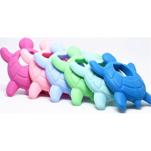 5 PCS BPA Free Silicone Turtle Teethers Nursing DIY Baby Shower Pacifier Dummy Animal Tortoise Teether Sensory Toy Accessories