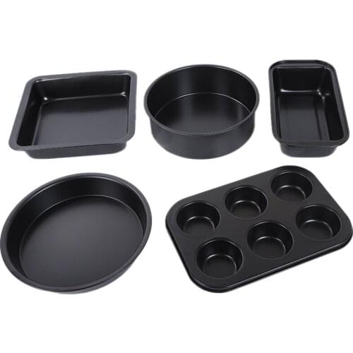 5 Pack Carbon Steel Nonstick Bakeware Baking Tray Set Cake Pan Set Nonstick Baking Cake Pans
