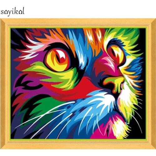 5D Diamond Art Painting Animals Cat Cartoon Picture Of Rhinestones Mosaic Embroidery Resin Puzzle Kid Handcraft Gift Frame