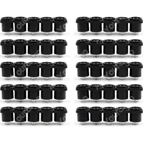 Areyourshop 50 PCS Black Speaker 4 Pin Female Jack Panel Mount Compatible Audio Cable Connectors Adapter