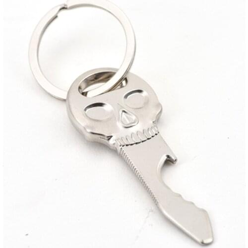 FREE SHIPPING BY DHL 100pcs/lot Novelty Metal Skull Shaped Bottle Opener Keychains Skull Bottle Opener Keyrings for Gifts