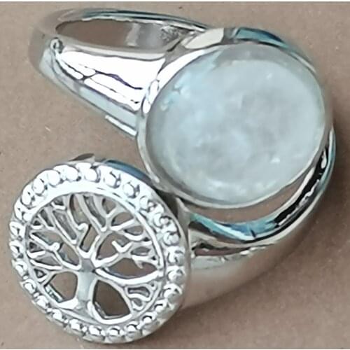Free Shipping Women Fashion Jewelry White Crystal Round Art Women Men Bead Ring 6.5~12" US Adjust C8464
