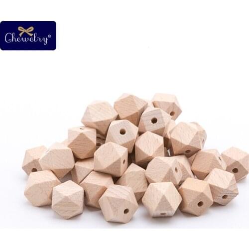 100pc 30mm Beech Wooden Beads For Pacifier Chain Hexagonal Round Wood Beads DIY Crafts Natural Rodent Pendant Bracelet DIY Craft
