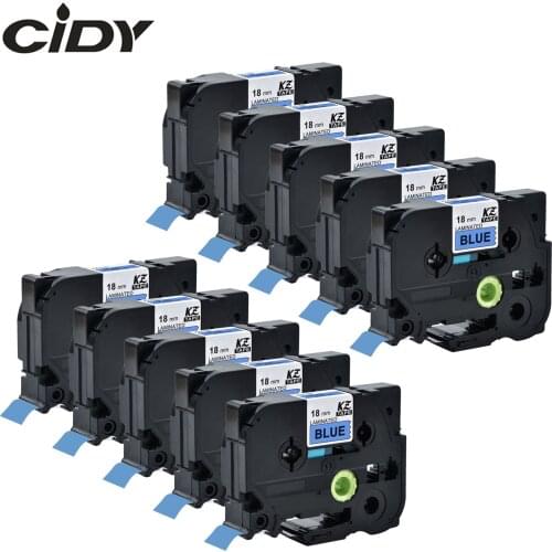 CIDY Black on blue 10pcs TZe541 TZe 541 TZ 541 TZ541 TZ-541 TZe-541 Laminated Adhesive Labels Tape Compatible For Brother