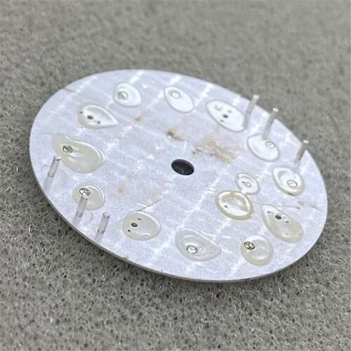 Sand White 29mm Watch Dial Spare Part Green Luminous Dial for NH35A/NH36 Movement