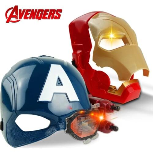 New Marvel Avengers 4 Iron Man Captain America Mask Light Sound Tony Stark Helmet Open Mask for Children Halloween Cosplay